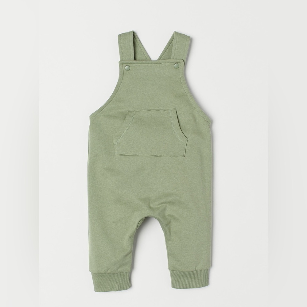H&M Organic Cotton Overalls Sage Green Toddler 3T Unisex